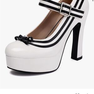 YDN Black and White Platform Heels